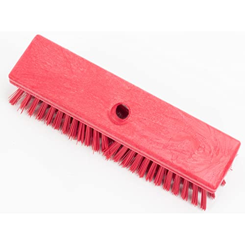 Image of SPARTA Plastic Floor Scrub Brush, Brush Head Only, Deck Brush with ACME Standard Thread Fitting for Deck, Industrial Kitchens, and Hospitals, 10 Inches, Red, (Pack of 6)
