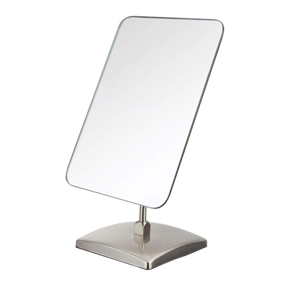 WJMLS Rectangle Vanity Makeup Mirror, Elegant Frameless Design for Bedroom Table or Bathroom Countertop, Large Non-Magnifying Glass Reflection, Chrome Finish