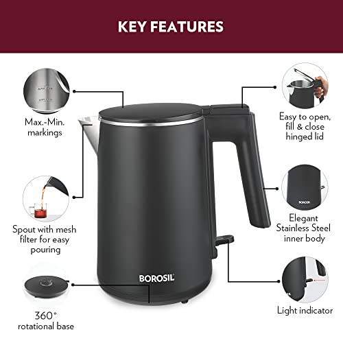 Tetera eléctrica de acero inoxidable 1L miniatura 3