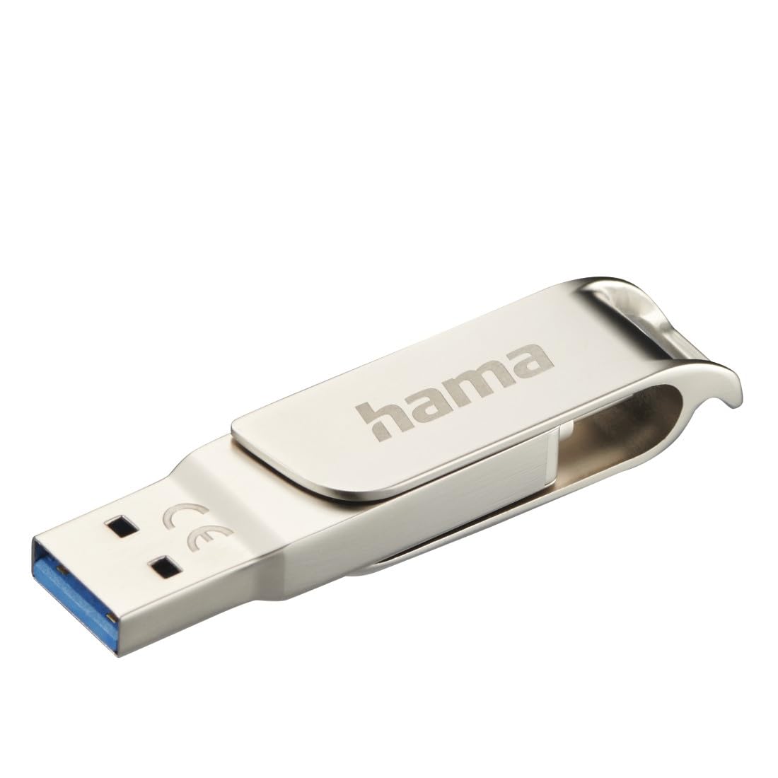 Hama C-Rotate Pro Clé USB 3.1 - Flash Drive 256 Go, Vitesse jusqu'à 100 Mo/s, Clef avec connecteurs USB A & USB C, pour PC/Mac/Tablette et Smartphone - Argentée