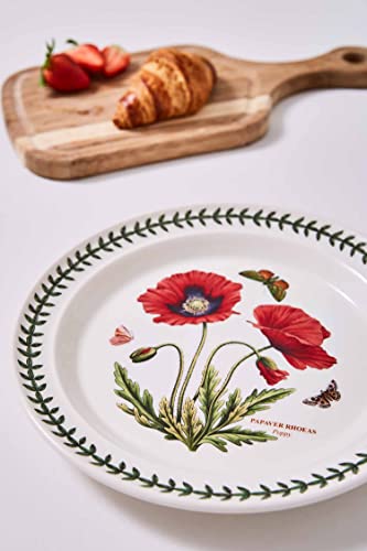 Portmeirion Botanic Garden Collection Coupe Plate | 6 Inch Round Plate With Poppy Motif | Made From Porcelain | Dishwasher, Freezer, And Microwave Safe #TOP2