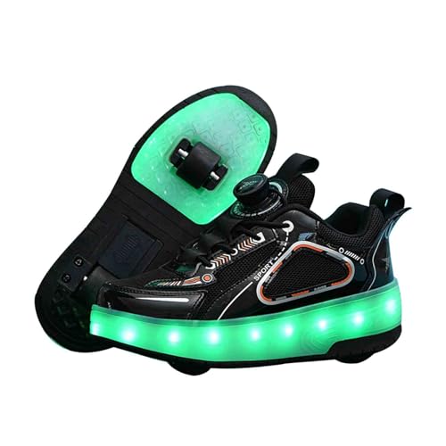 USB LED Light Up Kids Roller Skate Shoes with Wheels, Sneakers for Boys Girls Birthday Thanksgiving Christmas Day