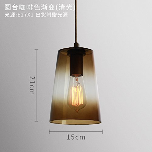 Preisvergleich Produktbild Tsqqst Romantische Industrielle Crazy American Restaurant Kronleuchter Einfache North European Coffee Bar Bar Farbe Glas Single Head Kronleuchter, J