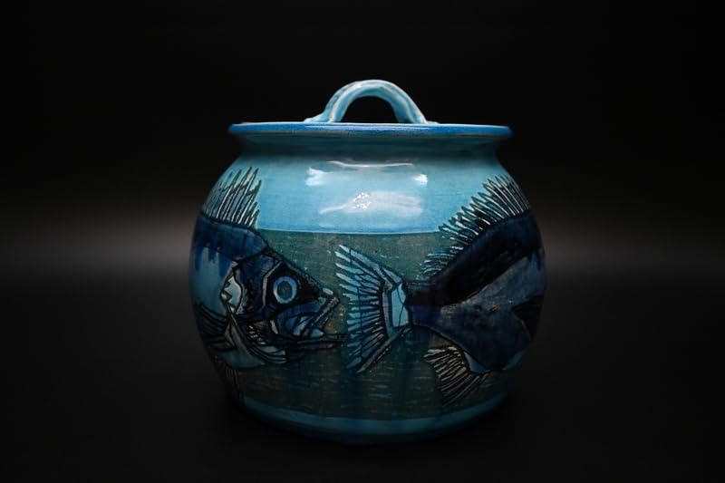 Amazon.co.jp: 十三代 中里太郎右衛門[逢庵水指叩き唐津翡翠 掻落し染