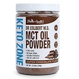 Dr. Colbert's Keto Zone MCT Oil Powder | Dutch Chocolate Flavor | 70% C8 | 30% C10 | All Natural Keto Approved for Ketosis | 0 Net Carbs | Gluten Free | 30 Day Supply | 348g |