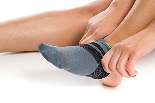 Zatech Calze A Compressione Per Fascite Plantare, Calzini Caviglia Supporto, Tutore Sportiva Elastica Cavigliera Ortopedica (Grigio/Nero, L) - 2