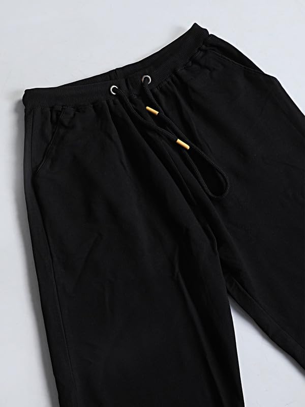 Image of Evolove Cotton Track Pants for Women with Side Pockets | Regular Fit Waistline Elastic Night Wear Joggers