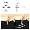 INFINIONLY Fashion Men Women Stainless Steel Necklace Pendant Vintage Cross Pendant with Zirconia with 55cm Chain Creative Cross Necklaces for Teenagers #1