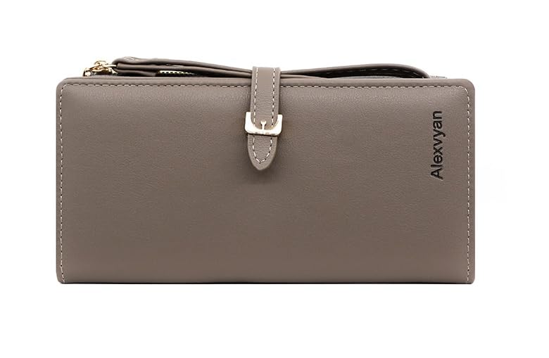 Brown Long Belt Design Bi-Fold Women's Purse Wallet Card Organizer Female Hand Purse Clutch Women/Ladies/Girls Wallets 12 Card Holder 3 Long Pocket -1 Zipper Long Coin Pocket-image-14