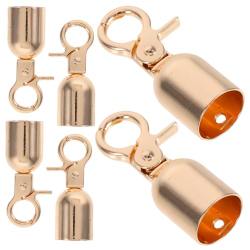 ERINGOGO 6個礼??杆用 メタルロープエンドキャップ 耐久性メタル製 ロープ通し簡単 内径フック付き 支柱 フェンス用