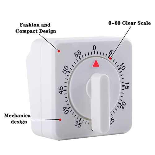 Yypdc 60-Minute Square Mechanical Kitchen Timer Countdown Timer, With Loud Alarm No Batteries Required, With Magnetic Backing, Time Management Tool,Home Baking Cooking Steaming Manual Timer #TOP1