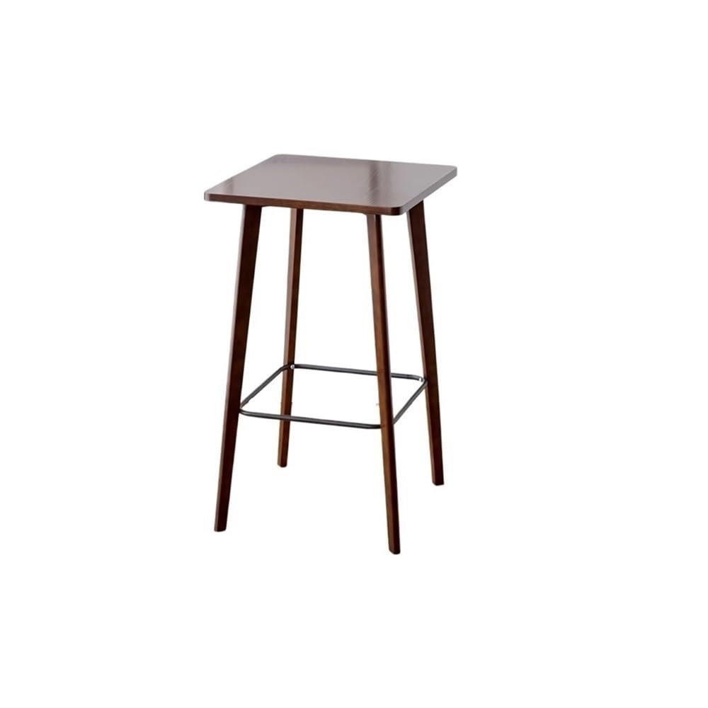 Table de Bar Table de Cuisine en Bois, Table pub Haute carrée et Simple for Les espaces restreints(Bruin)
