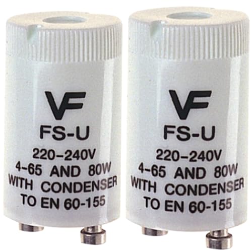 dandmelectrics 2 Pack FSU Flourescent Starter Unit for Lamps Between 4-65 W Watt 240V Also Aquarium Lighting lamp Tube