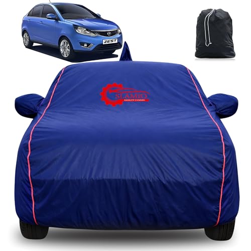 Image of 100% Waterproof Car Cover for Tata Zest 2014-2026 | All-Weather, Dustproof & UV Protection | Heavy-Duty 3-Layer Fabric | Custom Fit with Mirror & Antenna Pocket | Navy Blue