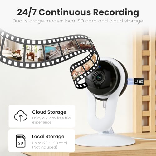 Smart Indoor Pet Camera with Phone App, 2K Home Camera for Dogs, Cats & Family, Motion & Sound Alerts, Night Vision, 2-Way Audio, Alexa Compatible - Image 7