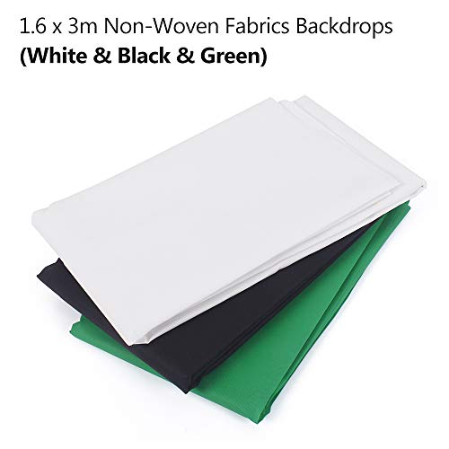 Kit de pano de fundo de fotografia de estúdio com suporte de metal de 2 * 3m / 6,6 * 10 pés + 3pcs 1