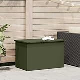 Mokuyary Außenlagerbox mit Speicher Olive Grün 80 x 50,5 x 50 cm Stahl Aufbewahrungsbox, Auflagenbox Kissenbox Gartenbox für Garten, Terrasse, Balkon, Gartengeräten, Poolzubehör