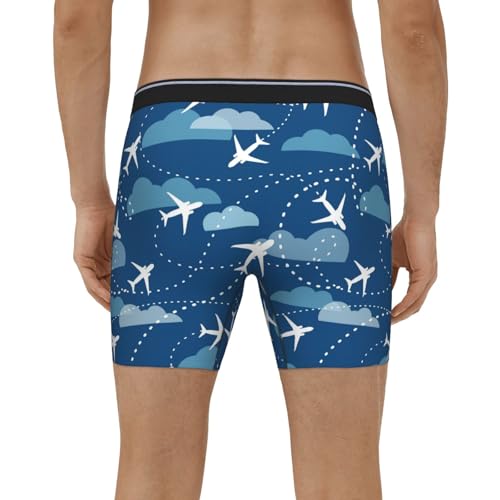 Airplane Aircraft Plane Pattern Men'S Boxer Briefs Soft Stretch Underwear Fashion Briefs For Men Teens4