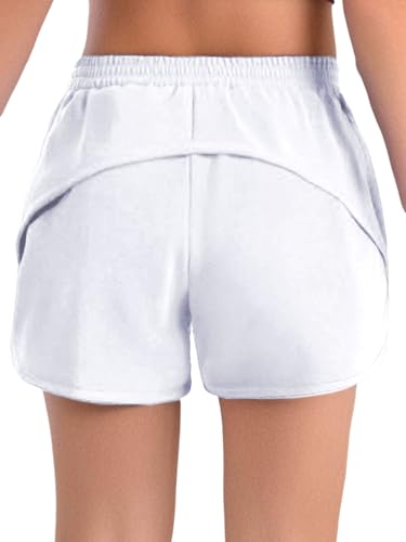 Jugaoge Tennis Shorts for Girls with Built-in Mesh Liner Elastic High Waist Athletic Gym Running Shorts4