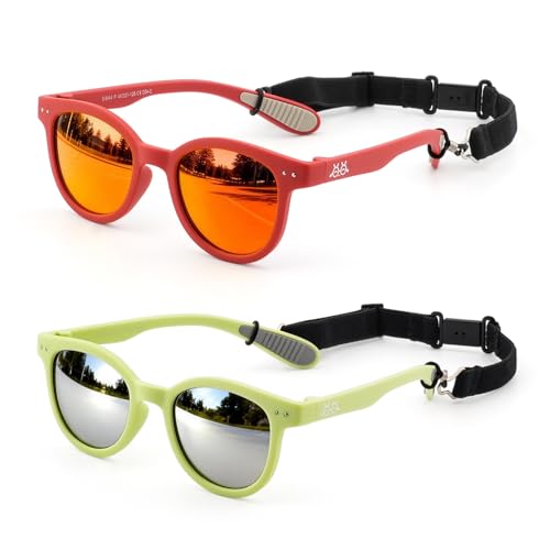Image of Toddler Kids Sunglasses for Boys Girls Age 2-12 Polarized UV400 with Strap