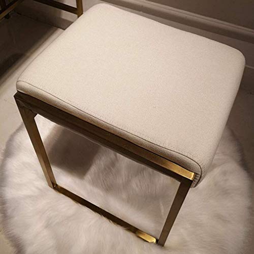 Taburete de tocador nórdico minimalista en acero inoxidable para casa 7