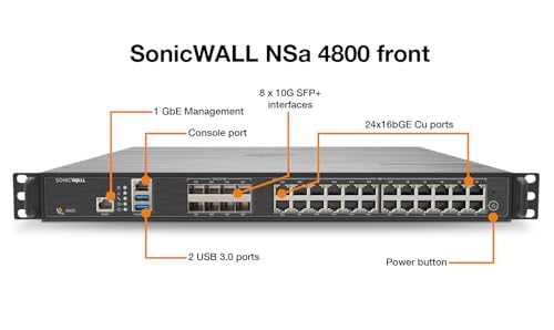 Image of SonicWall NSA 4800 Secure Upgrade Plus Advanced Edition Firewall, 3-Year