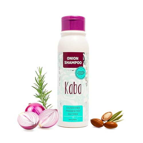 Kaba Onion Shampoo de Cebolla for Hair Growth, Sulfate-Free, Paraben-Free, Stimulates Hair Regrowth, Reduces Hair Loss, Deep Scalp Cleanse, All Hair Types - 500 ML