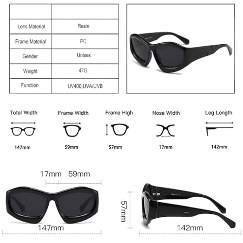 Lunettes de soleil oeil de chat au design polygone rétro et verres teintés bleu gris - 7
