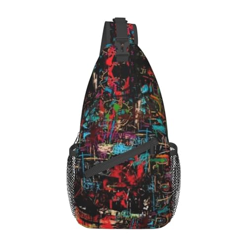 Funny Crossbody Bag Graffiti Shoulder Bag Backpack Cool Sling Bag Chest Casual Daypack for Outdoor