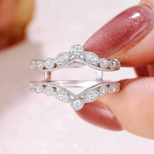SHELOVES Vintage Style Ring Enhancers for Engagement Ring Adjustable Wedding Bands 925 Sterling Silver 5-103