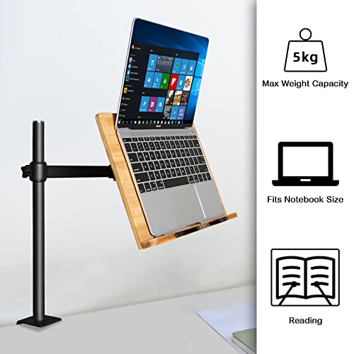 image for Book Stands Height Adjustable, wishacc Table Side Bamboo Reading Mount