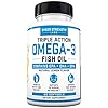 Fish-Oil-Omega-3-DHA-Supplement-Triple-Strength-Fish-Oil-Burpless-Organic-Supports-Joint-Health-Post-Workout-Recovery-Lemon-Flavored-Supplements-with-Triglyceride-DPA-EPA Fish Oil Omega 3 DHA Supplement - Triple Strength Fish Oil Burpless & Organic - Supports Joint Health & Post Workout Recovery - Lemon Flavored Supplements with Triglyceride, DPA, & EPA - (60 Softgels)