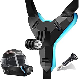 Powerful Helmet Mounts 2022 Newest Upgraded Motorcycle Helmet Chin Mount Strap Holder Helmet Mount for GoPro Hero 10/9/8/7/(2018)/6/5 Black 5/4 Session,DJI OSMO Action and More Action Camera