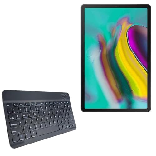 BoxWave Keyboard Compatible with Samsung Galaxy Tab S5e LTE - SlimKeys Bluetooth Keyboard, Portable Thin with Chiclet-Style Keys - Jet Black