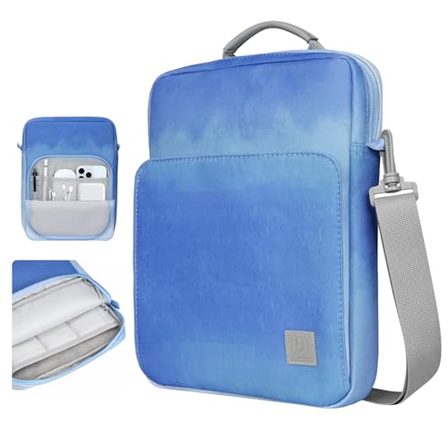 Image of Dadanism 9-11 Inch Tablet Sleeve Bag Carrying Case with Shoulder Strap for iPad (A16) 11 inch, iPad 10th Gen 10.9 inch, iPad Air M4 /Pro M5 11 inch, iPad 9 /8 /7th 10.2 inch, Galaxy Tab A11+ Plus 11 inch, Blue Mist