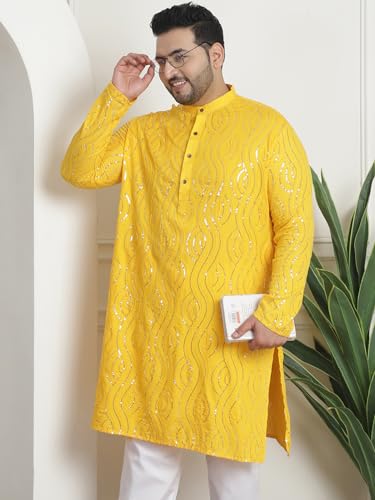 Image of SOJANYA(Since 1958 Cotton Regular Fit Plus Size Ethnic Long Kurta for Navratri & Indian Festivals