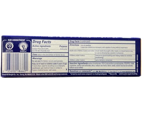 Arm & Hammer Advance White -Baking Soda & Peroxide - Extreme Whitening - Clean Mint Flavor - 4.3 oz - 11 Pack image 5
