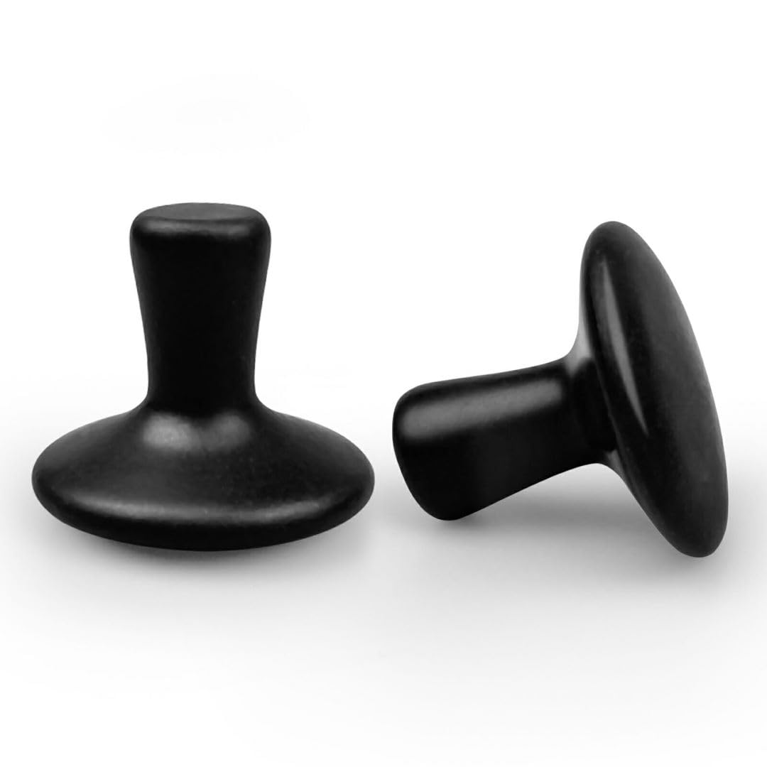 Hot Stones - 2 piedras de masaje en forma de hongo Gua Sha, herramientas faciales naturales de basalto, herramientas de masaje de roca caliente para cuerpo, cara, spa en casa, relajante, alivio