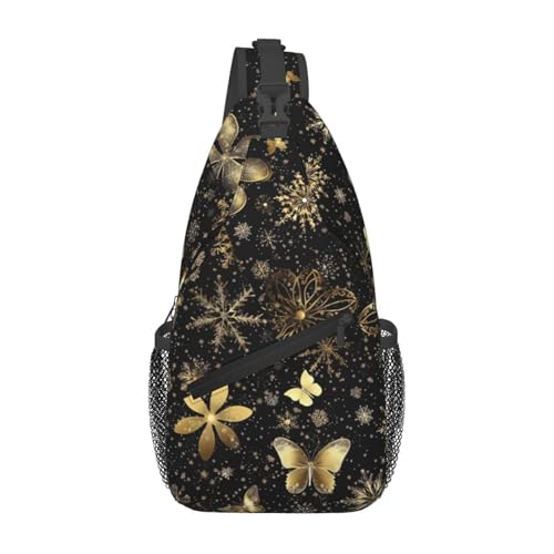 Image of Christmas Snowflake Butterfly-18 Crossbody Bag Sling Bag Backpack Chest Bags Shoulder Bag for Women Men