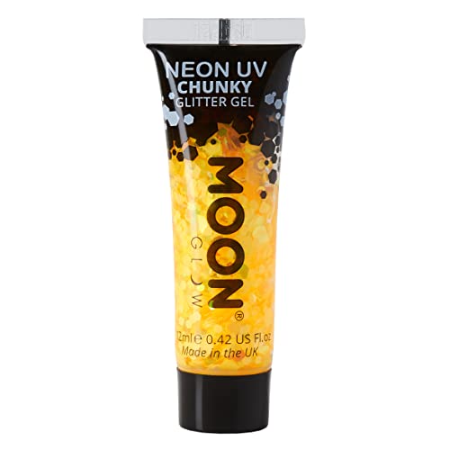 Moon Glow Neon UV Chunky Glitter Gel Golden Yellow