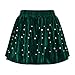JOAU Women Velvet Shorts Casual Boho Ruffle Skirts Elastic Waist Cute Skorts Summer Y2K Party Mini Skirt Shorts with Pearl Green