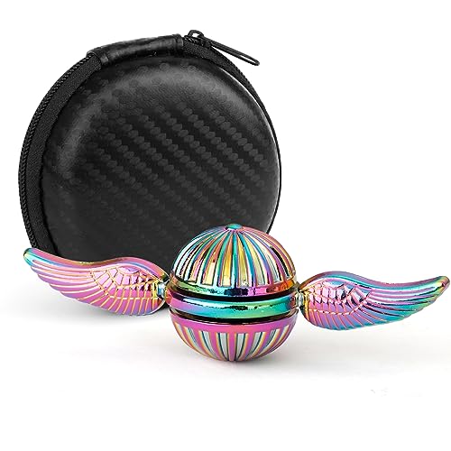 Image of Hand Fidget Spinner Toy for Kids Adults, Rainbow Metal Sensory Ball Orb Toy for Boys Gilrs, Gift for Anxiety Stress Relief, Quiet Desk Toys Decoration for School Home Office
