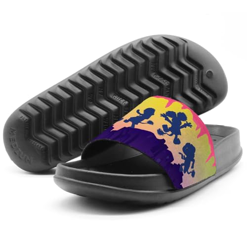 Popfunk Fraggle Rock Dancing Silhouette Unisex Adult Slides Sandals Officially Licensed Hypd Slydr Switch™4