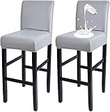 SONNACH PU Waterproof Bar Stool Chair Covers for Counter Height Chair Covers,Low Back Chair Covers (