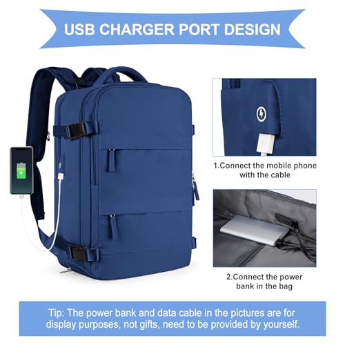 coowoz Mochila de viagem grande para mulheres e homens, mochila de mão, mochila de caminhada, imperm