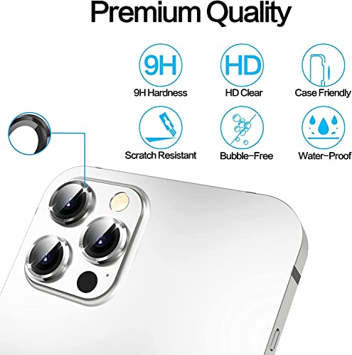 Image of V MOBITE Camera Lens Protector Ring for iPhone 12 Pro | Scratch Resistant Metal Camera Lens Guard | HD Clear Anti-Shock Dustproof Lens Protection Cover | Easy Installation Silver