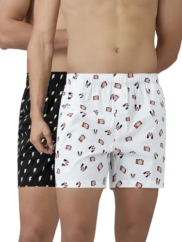 Image of XYXX Men's Remix Regular Fit Cotton Printed Boxer with Dual Pocket & No Marks Waistband (Pack of 2)
