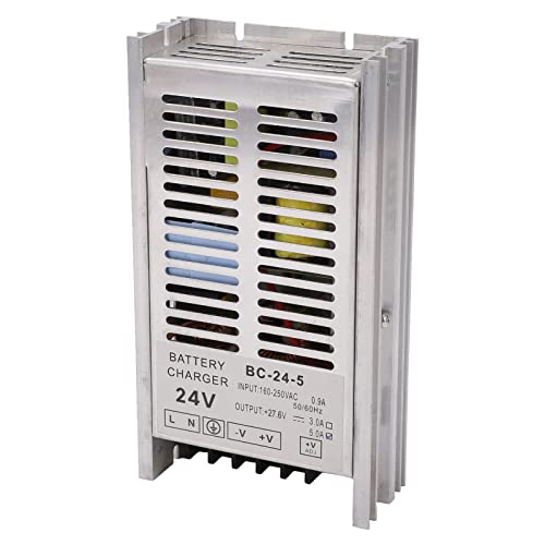 Cargador de Grupo Electrógeno, Resistente Protección contra Cortocircuitos Cargador de Batería de Generador 5A AC160‑250V Aleación de Aluminio para la Industria (CC24V)
