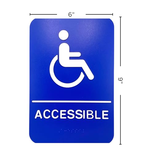 Panneaux en braille plastique bleu de signalisation pour restaurant accessible - 2