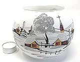 Made in Germany Leuchtglas Kugel Maxi + Windlicht aus Glas + Handarbeit aus Lauscha (weiss)